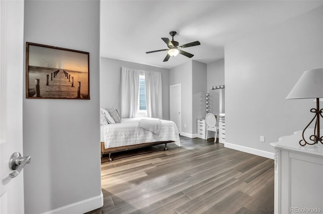 15125 Spring Valley Rd, Larkspur, CO 80118 - bedroom featuring wood finished floors, baseboards, and a ceiling fan