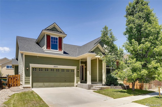 craftsman house featuring a garage