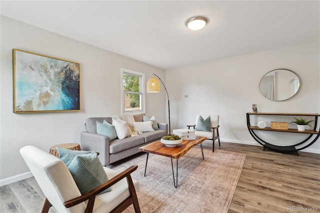 living room featuring hardwood / wood-style floors