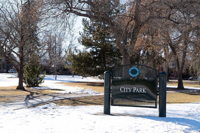 view of community sign