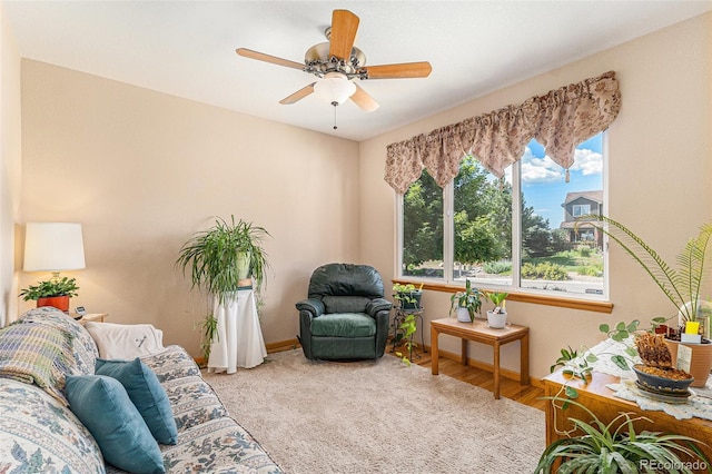 5289 Fairfield Cir, Castle Rock, CO 80104 - living room with baseboards and a ceiling fan