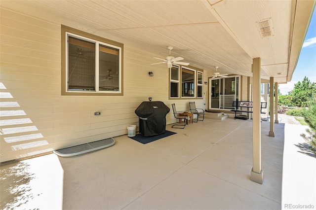 5289 Fairfield Cir, Castle Rock, CO 80104 - view of patio / terrace featuring a ceiling fan
