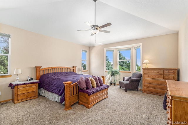 5289 Fairfield Cir, Castle Rock, CO 80104 - bedroom with light carpet, multiple windows, and a ceiling fan
