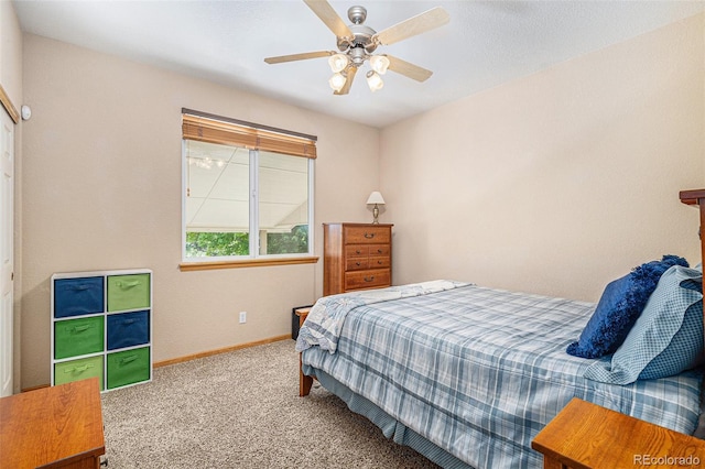 5289 Fairfield Cir, Castle Rock, CO 80104 - bedroom with carpet floors and a ceiling fan