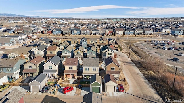 aerial view with a residential view