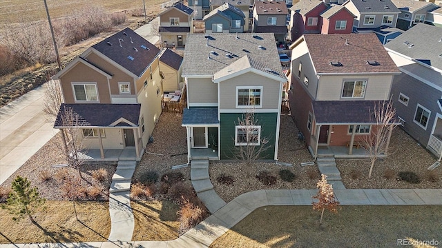 drone / aerial view with a residential view