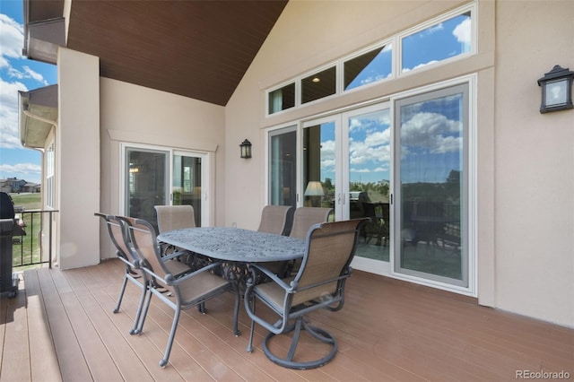 17275 Gwilym Ct, Monument, CO 80132 - wooden deck with outdoor dining space
