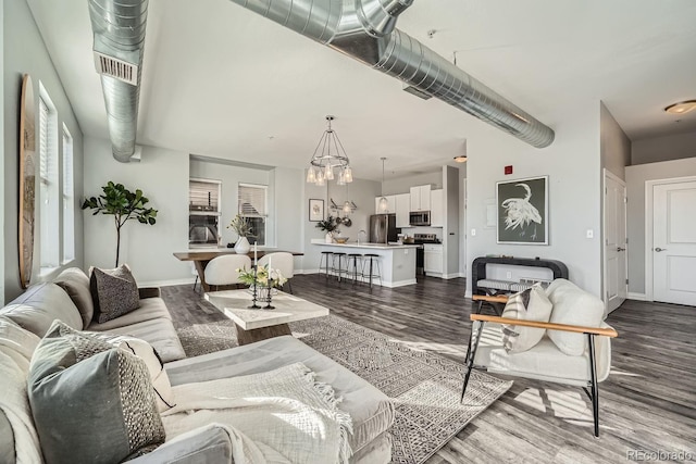 living room featuring hardwood / wood-style floors