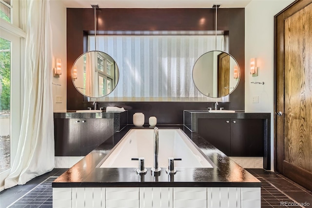 235 Eudora St, Denver, CO 80220 - full bathroom featuring tile patterned floors, vanity, and a tub to relax in