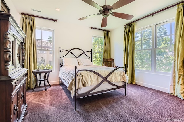 235 Eudora St, Denver, CO 80220 - bedroom with dark colored carpet and ceiling fan