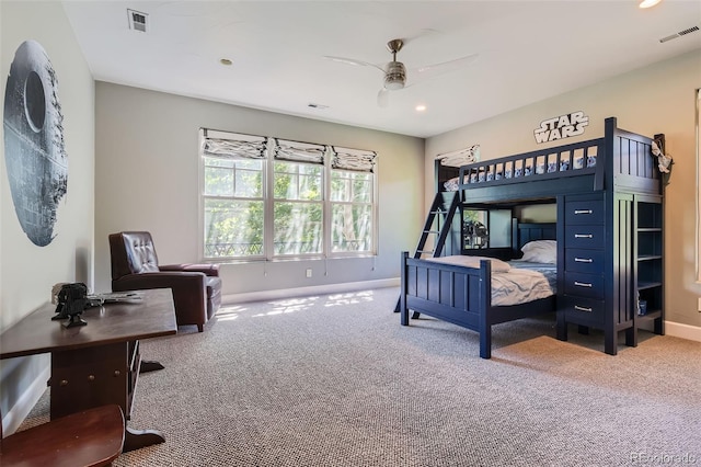 235 Eudora St, Denver, CO 80220 - bedroom with carpet flooring, recessed lighting, and a ceiling fan