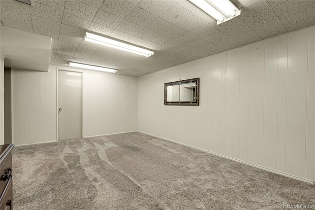 finished below grade area with carpet floors