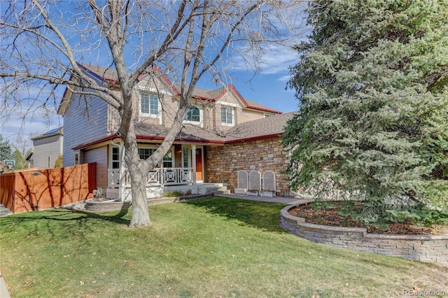 view of front of home with a front yard