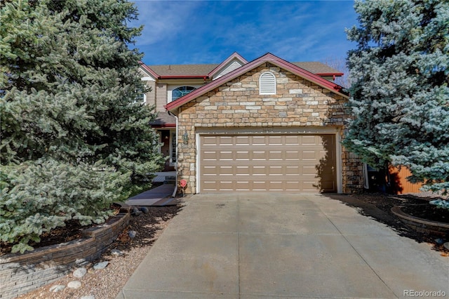 view of front of home featuring a garage