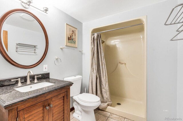 9591 State Highway 96, Westcliffe, CO 81252 - bathroom featuring vanity, tile patterned floors, and a shower with curtain