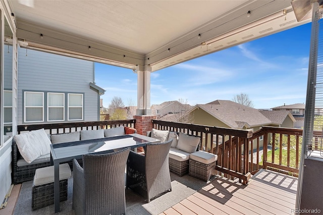 4464 E 139th Ave, Thornton, CO 80602 - deck featuring outdoor dining area and a residential view