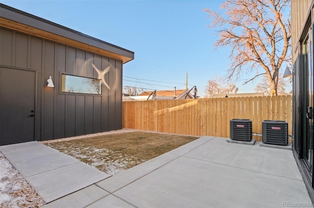 view of patio / terrace with central AC unit