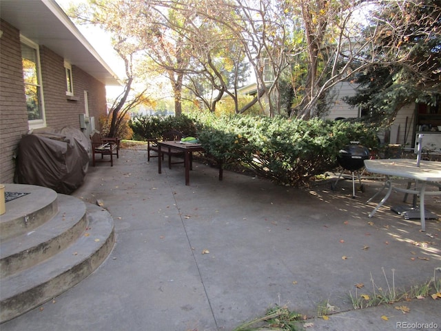 view of patio with grilling area