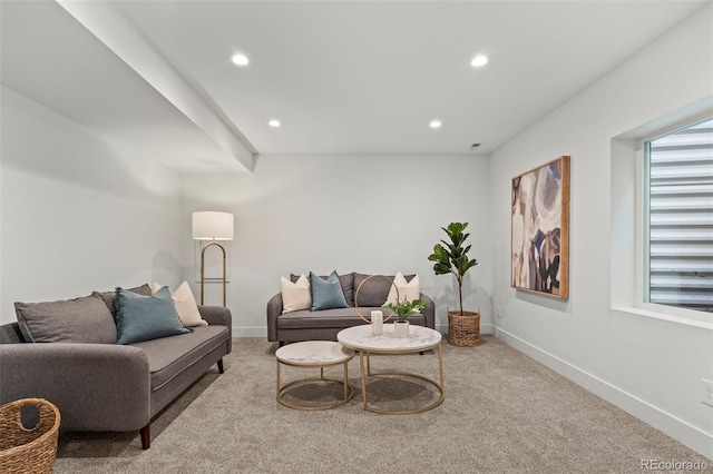 1715 Grove St, Denver, CO 80204 - carpeted living room featuring recessed lighting and baseboards