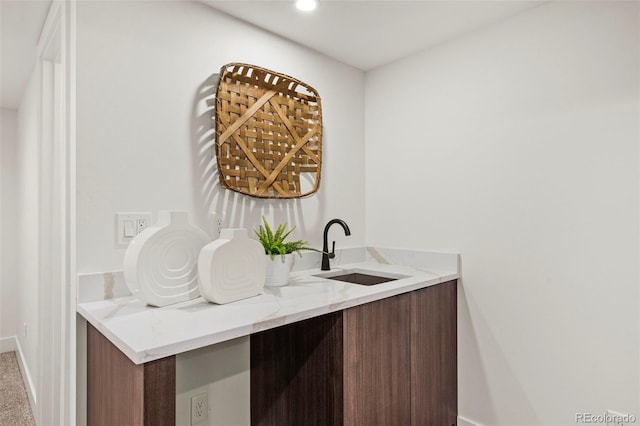 1715 Grove St, Denver, CO 80204 - bar featuring a sink, baseboards, and recessed lighting