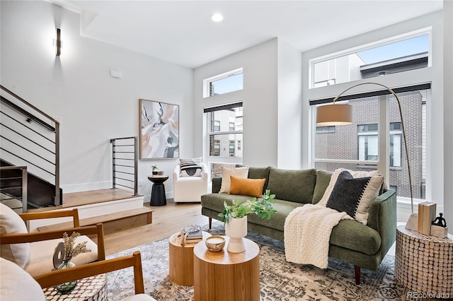 living room featuring hardwood / wood-style flooring