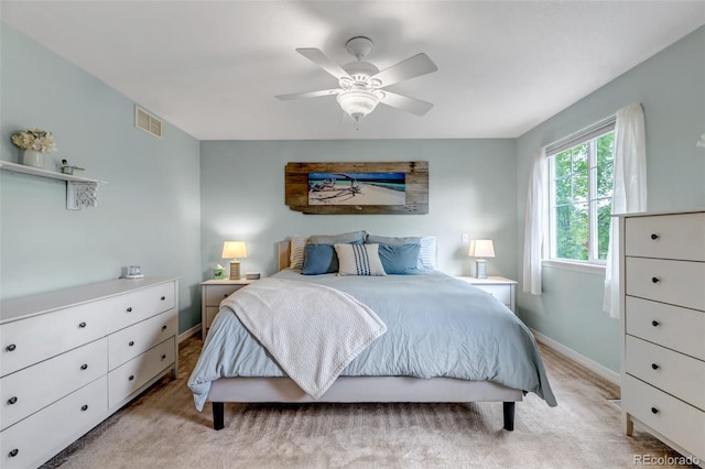 4578 Quandary Peak St, Brighton, CO 80601 - bedroom with baseboards, light colored carpet, and ceiling fan