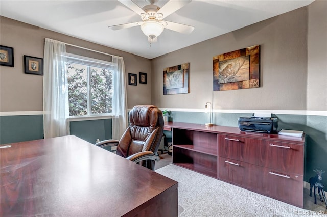 4578 Quandary Peak St, Brighton, CO 80601 - office featuring ceiling fan and carpet floors