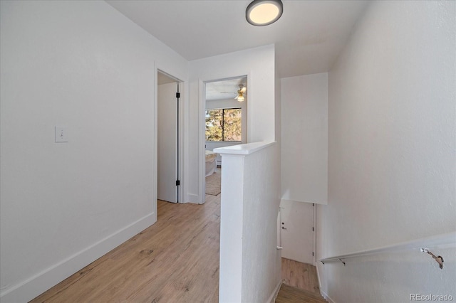 hallway featuring light wood-type flooring