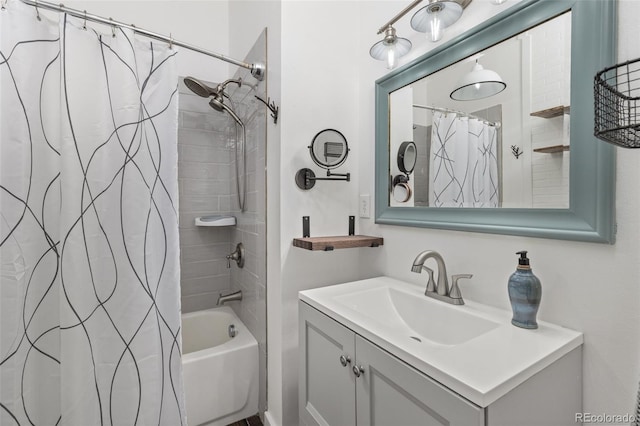 377 Homestead Rd, Bailey, CO 80421 - bathroom featuring vanity and shower / bath combination with curtain