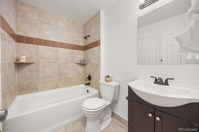 18527 E Kansas Pl, Aurora, CO 80017 - bathroom featuring vanity, shower / bath combination, and tile patterned floors