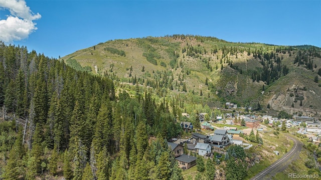 mountain view with a view of trees