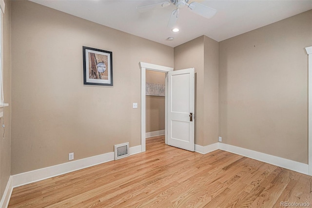 726 S Corona St, Denver, CO 80209 - empty room featuring baseboards, wood finished floors, a ceiling fan, and recessed lighting