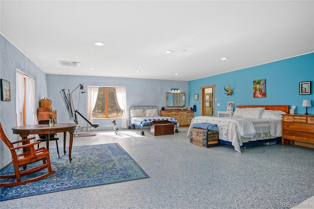 bedroom featuring recessed lighting