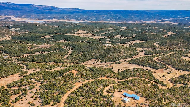 bird's eye view with a mountain view