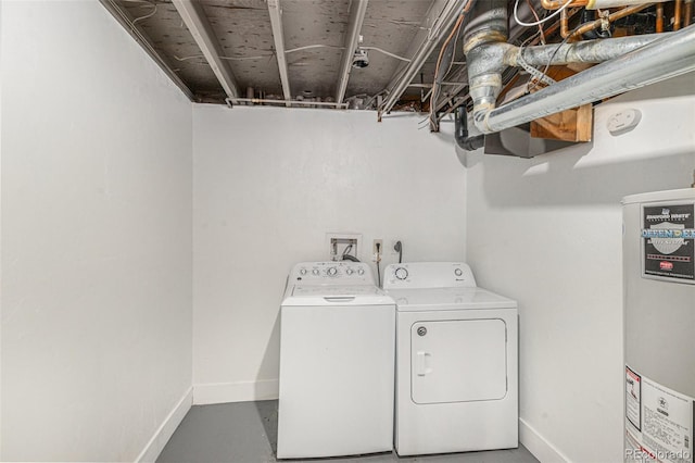 15908 E Flora Pl, Aurora, CO 80013 - laundry room with water heater and washing machine and clothes dryer