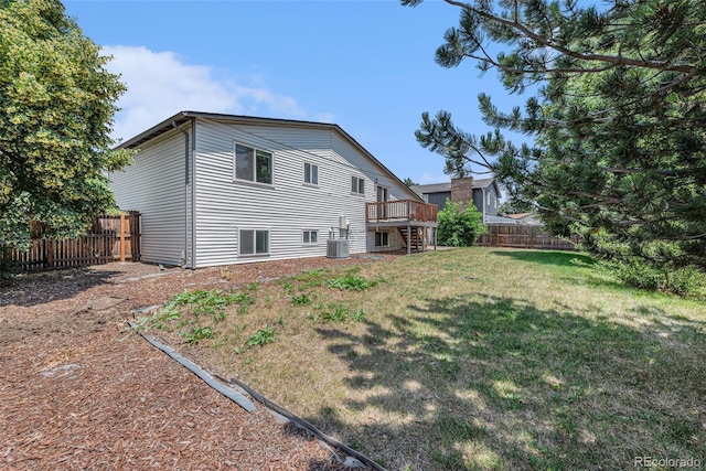 15908 E Flora Pl, Aurora, CO 80013 - back of property featuring a wooden deck and stairs