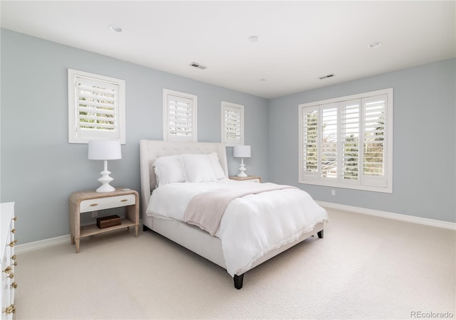 295 Jersey St, Denver, CO 80220 - bedroom featuring visible vents, recessed lighting, baseboards, and light carpet