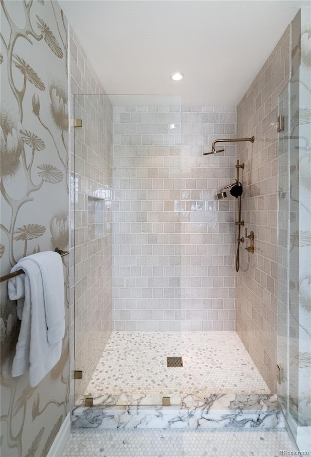295 Jersey St, Denver, CO 80220 - full bath with recessed lighting and a shower stall