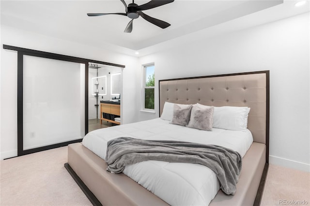 9161 W Lake Dr, Littleton, CO 80123 - carpeted bedroom featuring a ceiling fan and recessed lighting