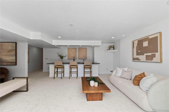 9161 W Lake Dr, Littleton, CO 80123 - living area featuring light colored carpet and recessed lighting