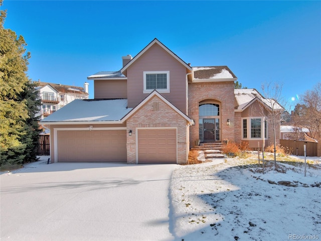 view of property featuring a garage