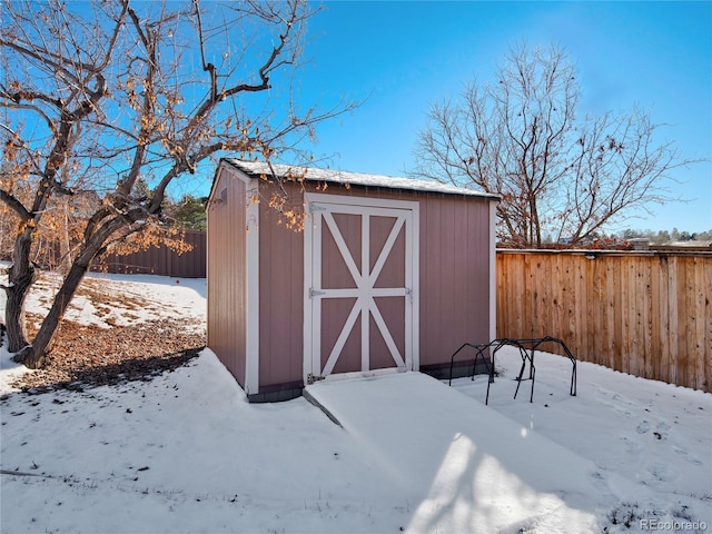 view of snow covered structure