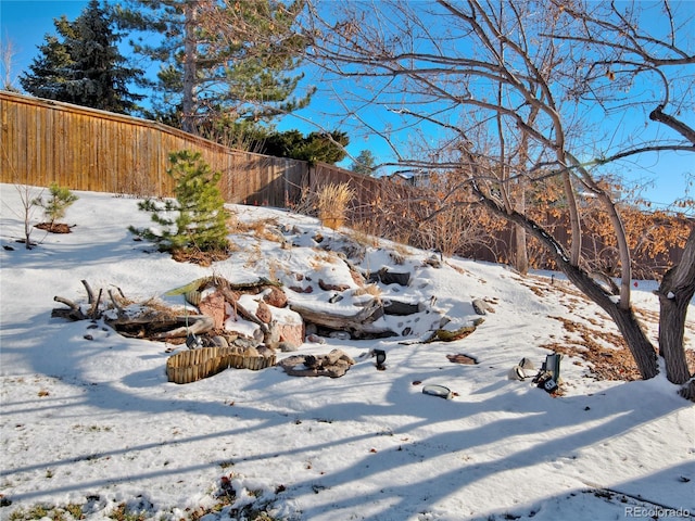 view of snowy yard