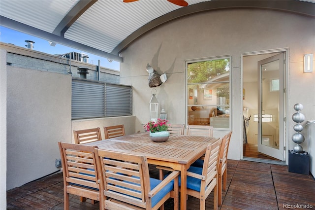 dining room with wood-type flooring