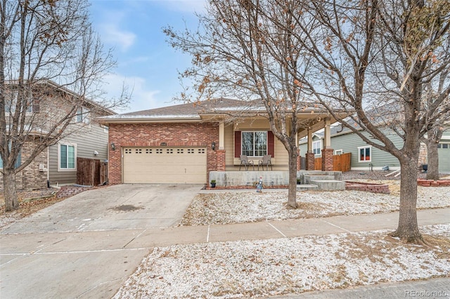 ranch-style home featuring a garage