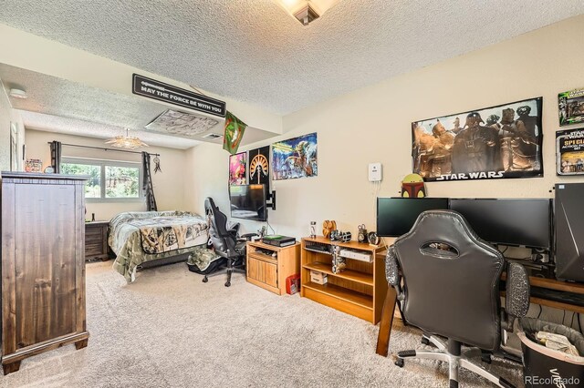 19196 E Kansas Dr, Aurora, CO 80017 - carpeted office space featuring a textured ceiling