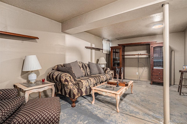 2813 S Xanadu Way, Aurora, CO 80014 - living room with unfinished concrete floors