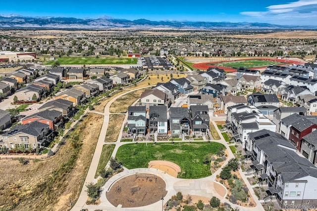 16546 Umatilla Pl, Broomfield, CO 80023 - aerial view of property's location featuring nearby suburban area and mountains