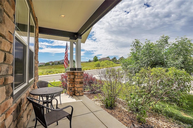 view of patio with covered porch