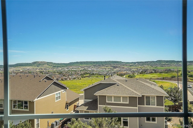 view of mountain feature with a residential view